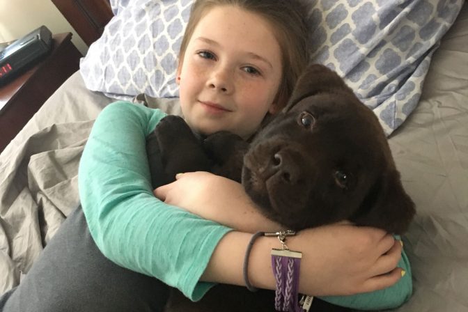 girl with dog