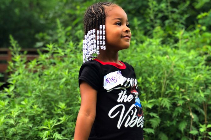 child with braids